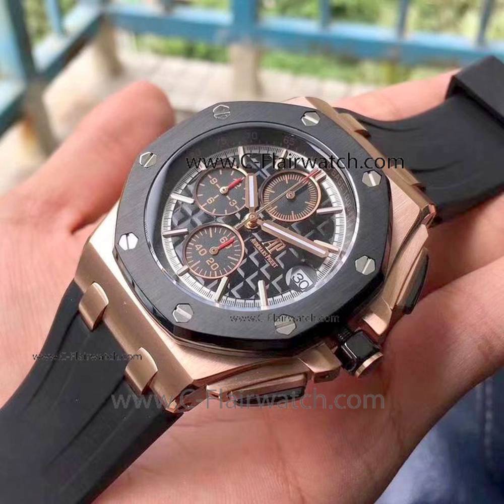 Newest Replica Audemars Piguet Offshore Mens Watch Black Bezel